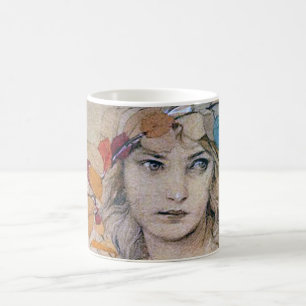 Portrait (Studie), Alphonse Mucha Kaffeetasse