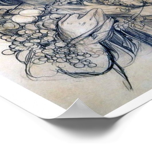 Portrait (Studie), Alphonse Mucha Poster (Ecke)