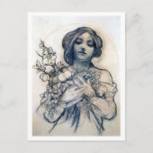 Portrait (Studie), Alphonse Mucha Postkarte (Vorderseite)