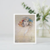 Portrait (Studie), Alphonse Mucha Postkarte (Stehend Vorderseite)