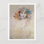 Portrait (Studie), Alphonse Mucha Postkarte (Vorderseite)