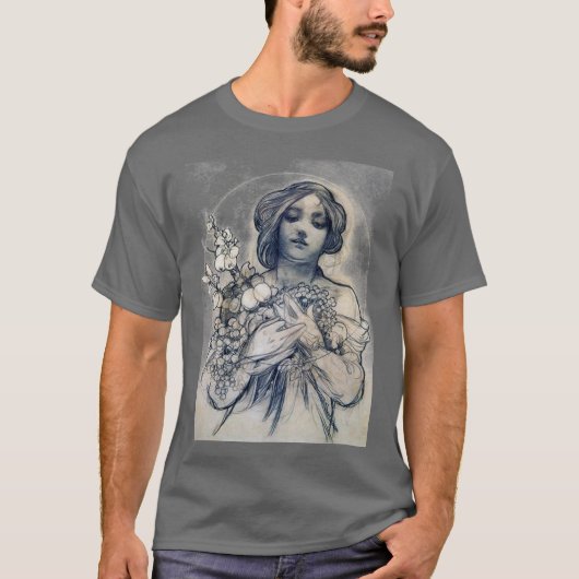 Portrait (Studie), Alphonse Mucha T-Shirt (Vorderseite)