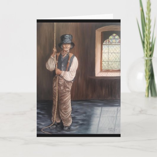 'Portrait The Bell Ringer at the Welsh Chapel' Karte (Vorderseite)