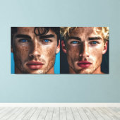 PORTRAIT THE FACEMAN N3 - generativecontent Leinwanddruck (Insitu (Holzboden))
