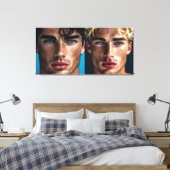 PORTRAIT THE FACEMAN N3 - generativecontent Leinwanddruck (Insitu (Schlafzimmer))