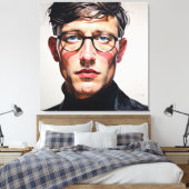 PORTRAIT THE FACEMAN N7 - generativecontent Leinwanddruck (Insitu (Schlafzimmer))