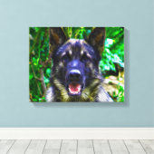 Portrait über das Ölgemälde der deutschen Schäferh Leinwanddruck (Insitu (Holzboden))