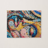 Portrait über die farbenfrohe Pixeldarstellung Puzzle (Horizontal)