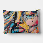 Portrait über die farbenfrohe Pixeldarstellung Zubehörtasche (Rückseite)