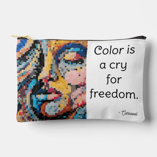 Portrait über die farbenfrohe Pixeldarstellung Zubehörtasche (Vorderseite)