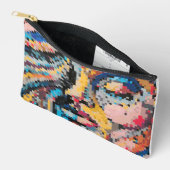 Portrait über die farbenfrohe Pixeldarstellung Zubehörtasche (Offen)