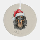 Portrait und Name der benutzerdefinierten Handzeic Ornament Aus Glas (Rückseite)