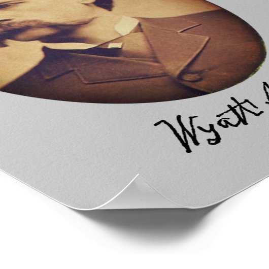 Portrait und Signatur von Wyatt Earp Poster (Ecke)