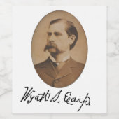 Portrait und Signatur von Wyatt Earp Weinetikett (Einzelnes Label)