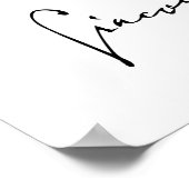 Portrait und Unterschrift von Giacomo Puccini Poster (Ecke)