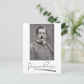Portrait und Unterschrift von Giacomo Puccini Postkarte (Stehend Vorderseite)