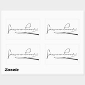 Portrait und Unterschrift von Giacomo Puccini Rechteckiger Aufkleber (Blatt)