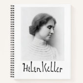 Portrait und Unterschrift von Hellen Keller Notizblock (Vorderseite)