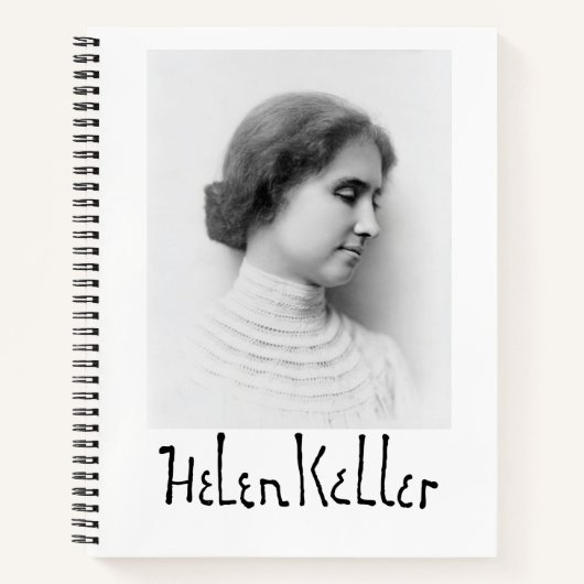 Portrait und Unterschrift von Hellen Keller Notizblock (Vorderseite)