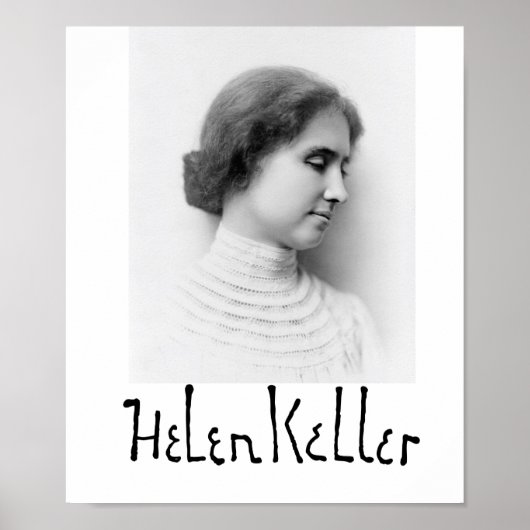 Portrait und Unterschrift von Hellen Keller Poster (Vorne)