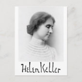 Portrait und Unterschrift von Hellen Keller Postkarte (Vorderseite)