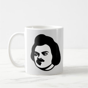 Portrait und Unterschrift von Honoré de Balzac Cof Kaffeetasse
