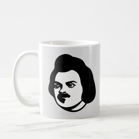 Portrait und Unterschrift von Honoré de Balzac Cof Kaffeetasse (Links)