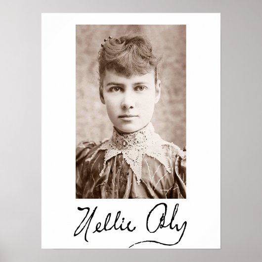 Portrait und Unterschrift von Nellie Bly Poster (Vorne)
