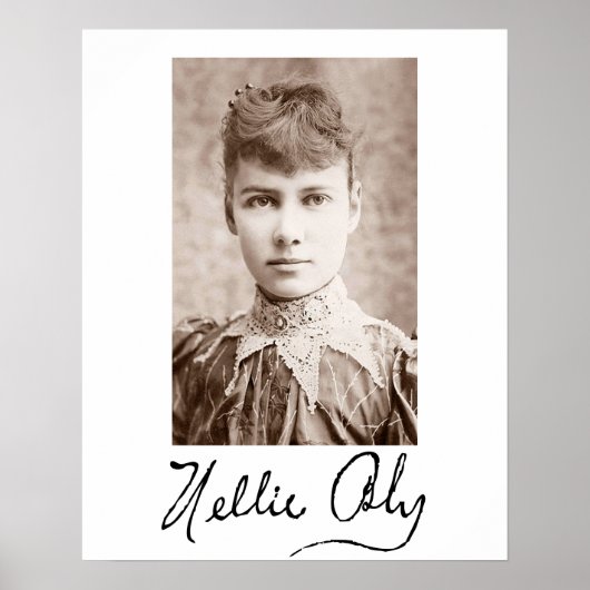 Portrait und Unterschrift von Nellie Bly Poster (Vorne)