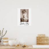 Portrait und Unterschrift von Nellie Bly Poster (Küche)