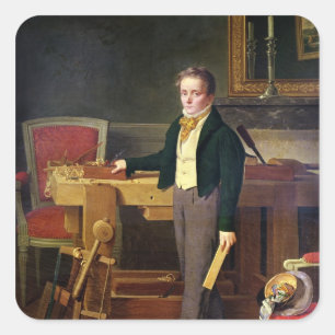 Portrait vermutlich Alfred de La Chaussee Quadratischer Aufkleber