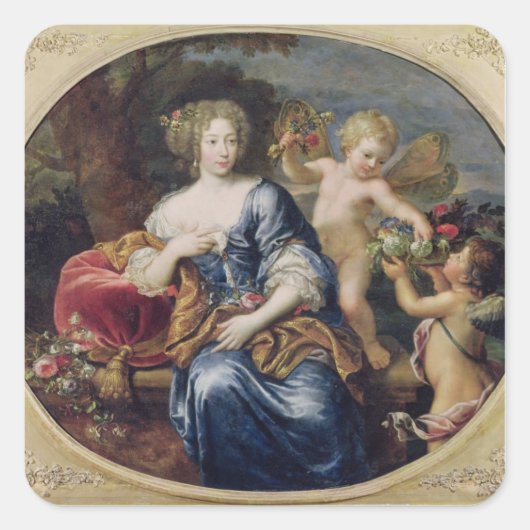 Portrait vermutlich Francoise-Athenais Quadratischer Aufkleber (Vorderseite)
