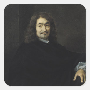Portrait, vermutlich Rene Descartes Quadratischer Aufkleber