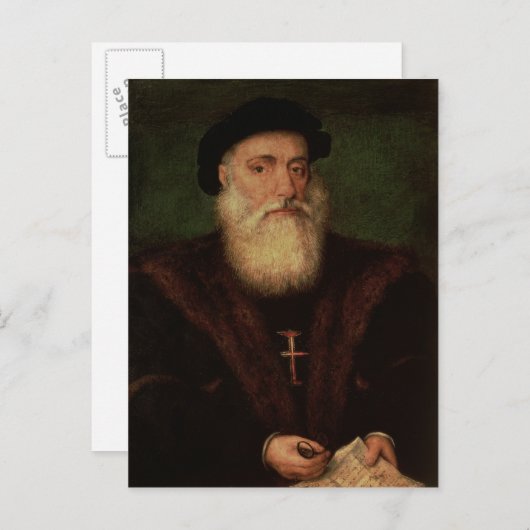 Portrait, vermutlich von Vasco da Gama c.1524 Postkarte (Vorne/Hinten)