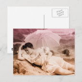 Portrait Vintager Glamour Postkarte (Vorne/Hinten)