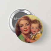 Portrait Vintager Mutter- und Kinderfamilie Button (Vorne & Hinten)