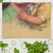 Portrait Vintager Mutter- und Kinderfamilie Geschirrtuch (Gefaltet)