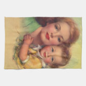 Portrait Vintager Mutter- und Kinderfamilie Geschirrtuch (Horizontal)