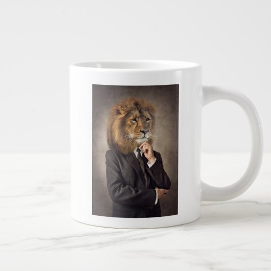 Portrait von A Lion Jumbo-Tasse (Rechts)