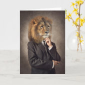 Portrait von A Lion Karte (Gelbe Blume)