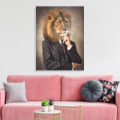 Portrait von A Lion Leinwanddruck (Insitu (Wohnzimmer))