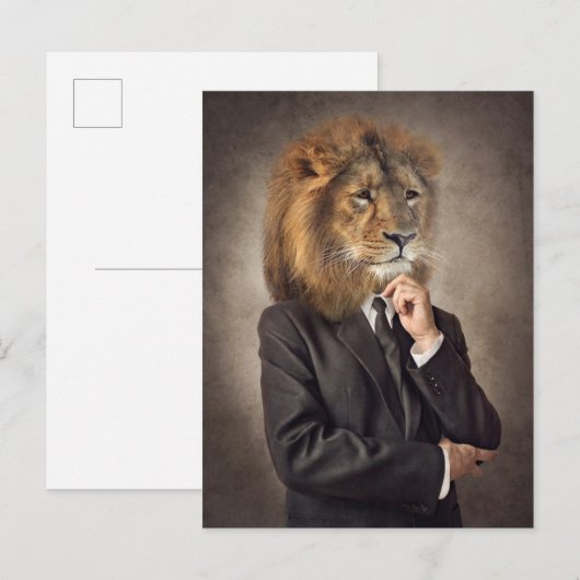 Portrait von A Lion Postkarte (Vorne/Hinten)