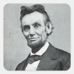 Portrait von Abe Lincoln 1 Quadratischer Aufkleber