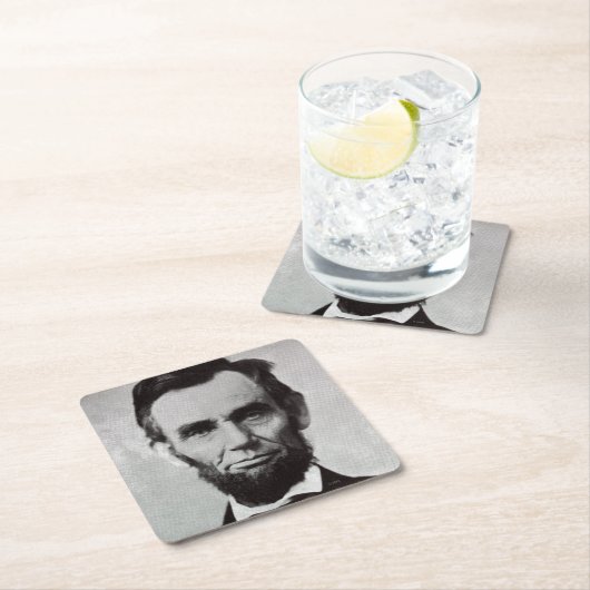 Portrait von Abe Lincoln 2 Rechteckiger Pappuntersetzer (Vor Ort)