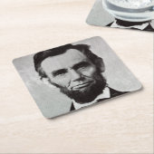 Portrait von Abe Lincoln 2 Rechteckiger Pappuntersetzer (angewinkelt)