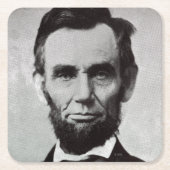 Portrait von Abe Lincoln 2 Rechteckiger Pappuntersetzer (Vorderseite)