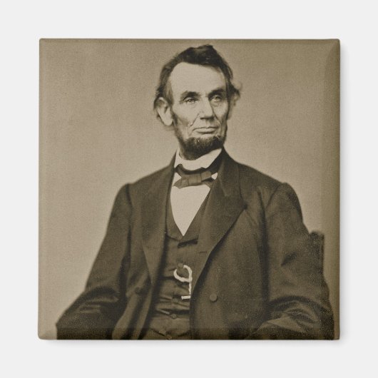 Portrait von Abraham Lincoln (1809-65) (b/w Foto) Magnet (Vorne)