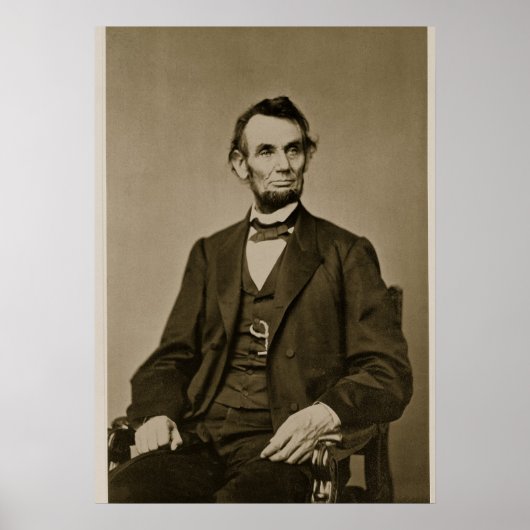 Portrait von Abraham Lincoln (1809-65) (b/w Foto) Poster (Vorne)