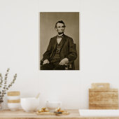 Portrait von Abraham Lincoln (1809-65) (b/w Foto) Poster (Küche)