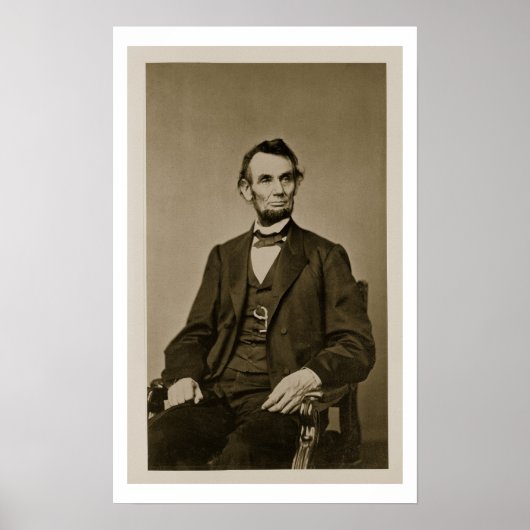 Portrait von Abraham Lincoln (1809-65) (b/w Foto) Poster (Vorne)